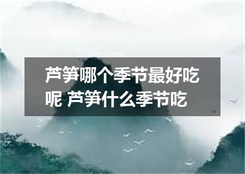 芦笋哪个季节最好吃呢 芦笋什么季节吃