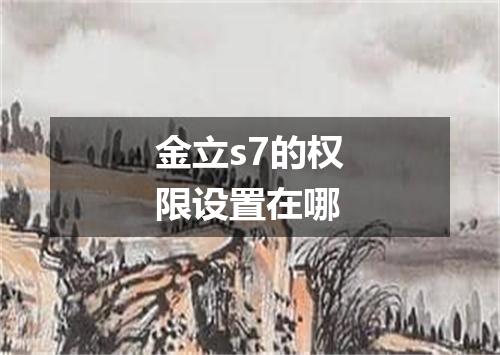 金立s7的权限设置在哪