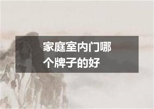 家庭室内门哪个牌子的好
