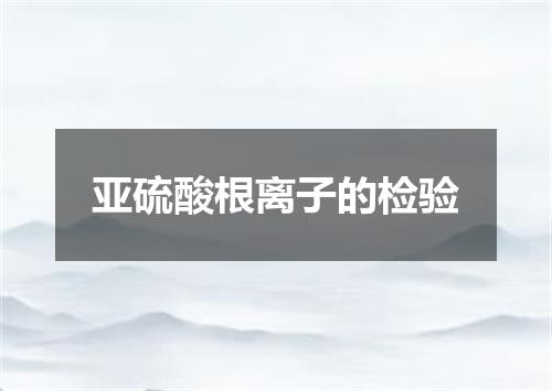 亚硫酸根离子的检验