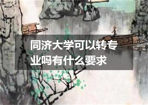 同济大学可以转专业吗有什么要求