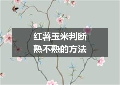 红薯玉米判断熟不熟的方法