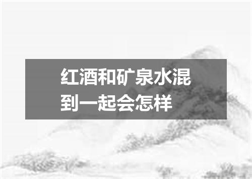 红酒和矿泉水混到一起会怎样