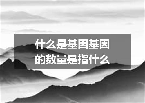 什么是基因基因的数量是指什么