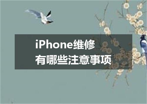 iPhone维修有哪些注意事项