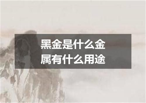 黑金是什么金属有什么用途