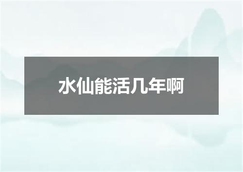 水仙能活几年啊