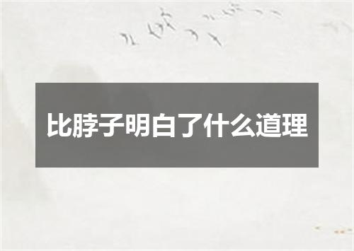 比脖子明白了什么道理