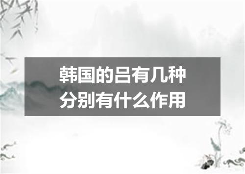 韩国的吕有几种分别有什么作用