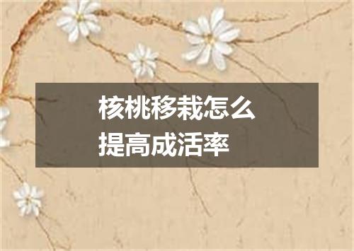 核桃移栽怎么提高成活率