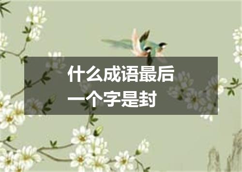 什么成语最后一个字是封