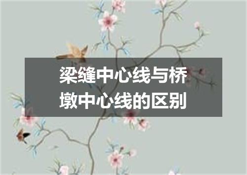 梁缝中心线与桥墩中心线的区别