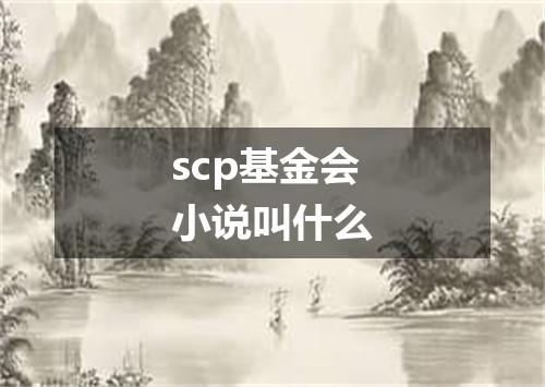 scp基金会小说叫什么
