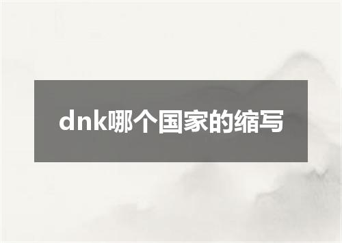 dnk哪个国家的缩写
