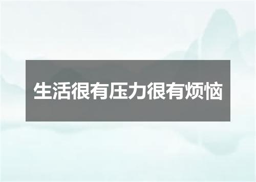 生活很有压力很有烦恼