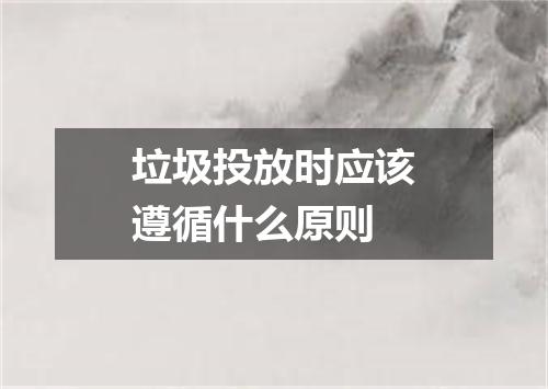 垃圾投放时应该遵循什么原则