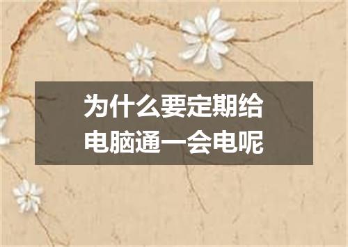 为什么要定期给电脑通一会电呢