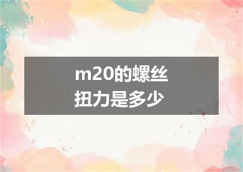 m20的螺丝扭力是多少