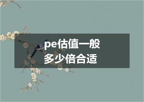 pe估值一般多少倍合适