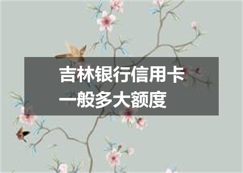 吉林银行信用卡一般多大额度