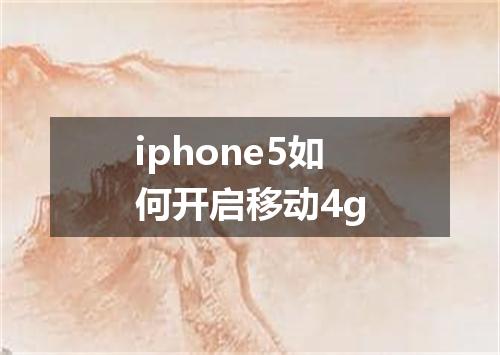 iphone5如何开启移动4g