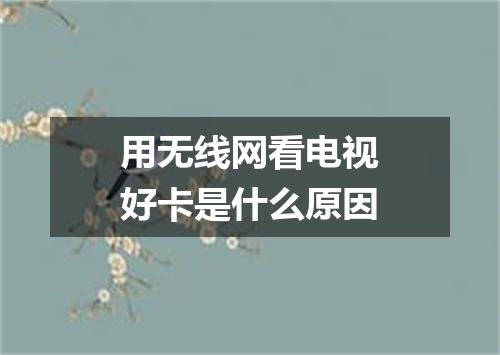 用无线网看电视好卡是什么原因