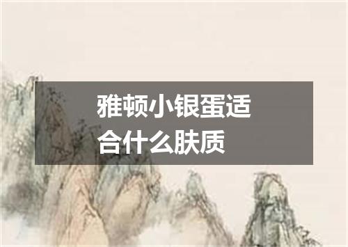 雅顿小银蛋适合什么肤质