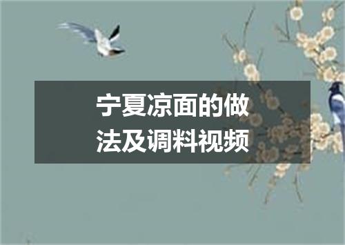 宁夏凉面的做法及调料视频