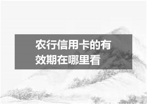 农行信用卡的有效期在哪里看