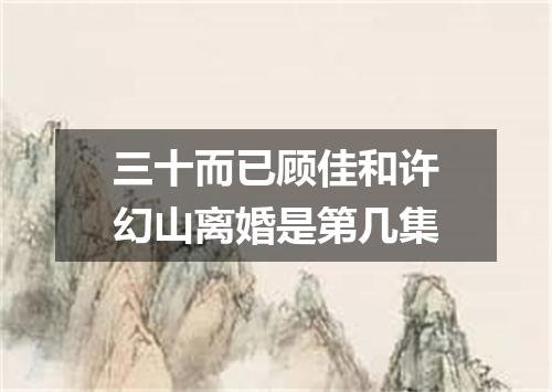 三十而已顾佳和许幻山离婚是第几集