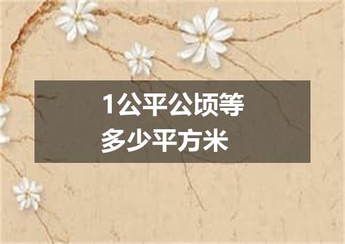 1公平公顷等多少平方米