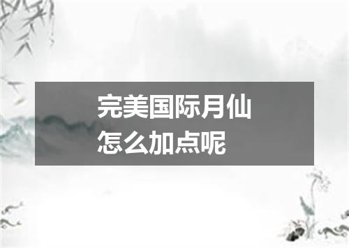 完美国际月仙怎么加点呢