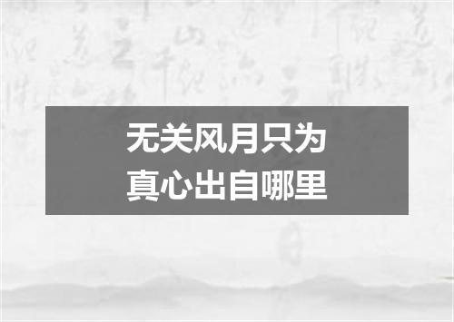 无关风月只为真心出自哪里