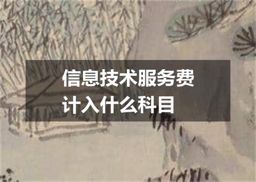 信息技术服务费计入什么科目