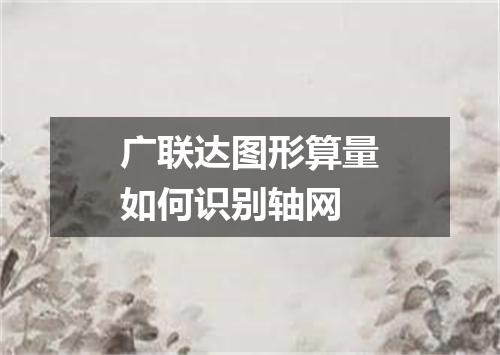 广联达图形算量如何识别轴网