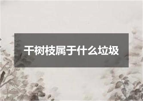 干树枝属于什么垃圾