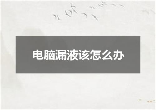 电脑漏液该怎么办