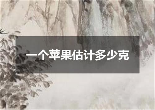 一个苹果估计多少克