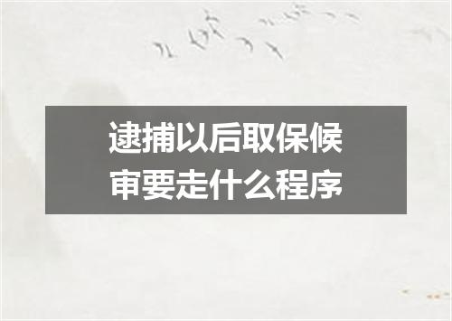 逮捕以后取保候审要走什么程序