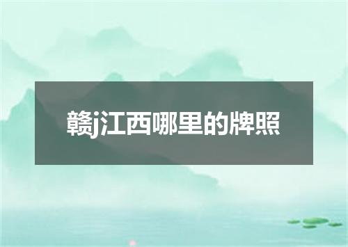 赣j江西哪里的牌照