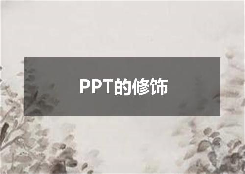 PPT的修饰
