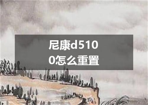 尼康d5100怎么重置