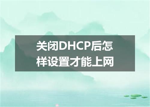 关闭DHCP后怎样设置才能上网
