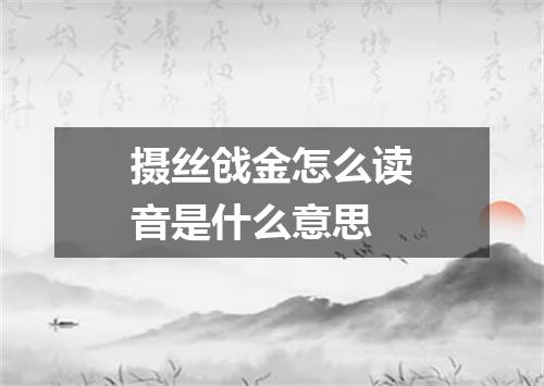 摄丝戗金怎么读音是什么意思