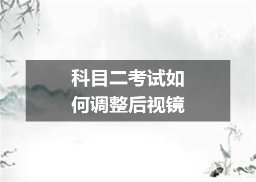 科目二考试如何调整后视镜