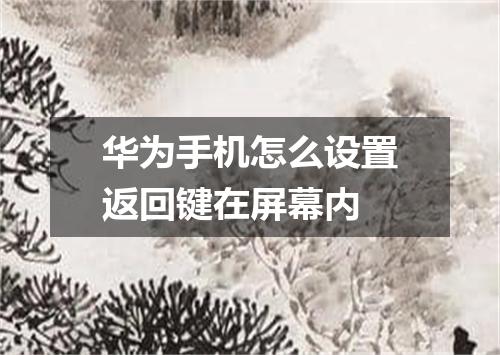 华为手机怎么设置返回键在屏幕内