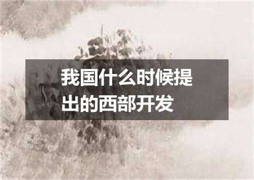 我国什么时候提出的西部开发
