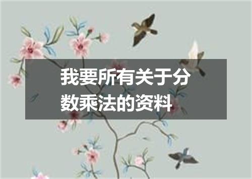我要所有关于分数乘法的资料