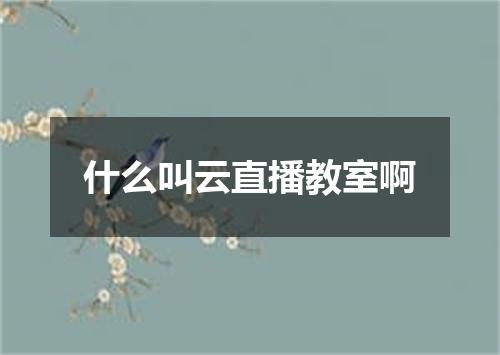 什么叫云直播教室啊
