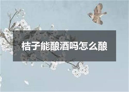 桔子能酿酒吗怎么酿